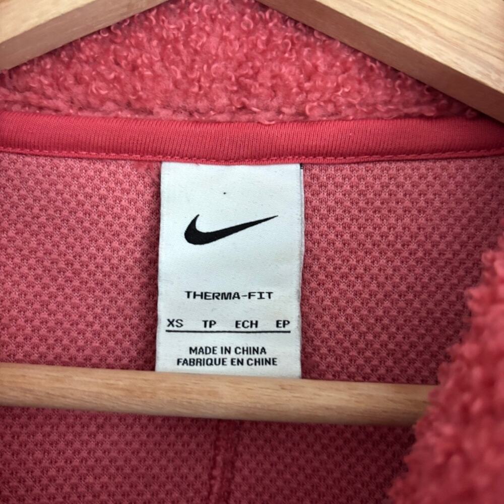 Nike Therma-Fit Fleece 1/4 Zip Pullover Pink Oversized Sporty Cozy XS - Picture 4 of 8